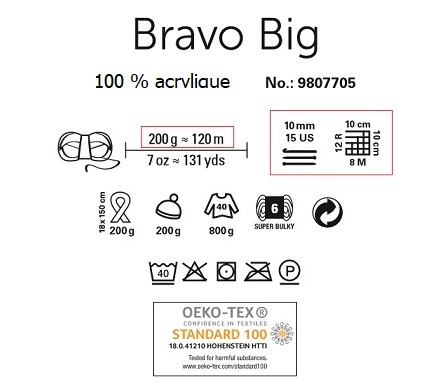Laine Bravo Big 100 % acrylique